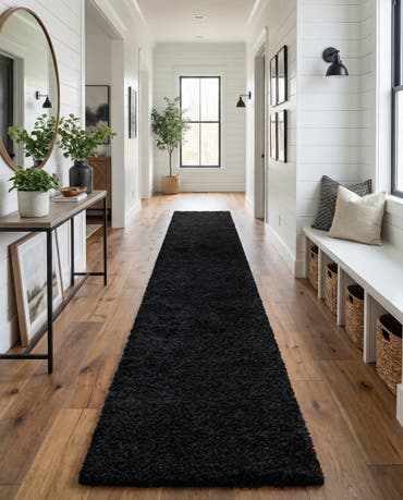  2' 7 x 19' 8 Solid Shag Runner Rug