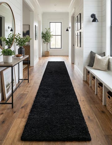 2' 7 x 19' 8 Solid Shag Runner Rug