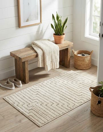 White and Silver Vogue Geo Rug