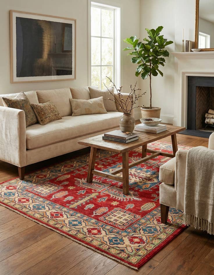 Detail image of 5' x 7' 1  Hand Knotted Kazak Rug