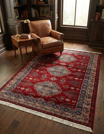 4' 1 x 6' 6 Hand Knotted Bokhara Oriental Wool Rug
