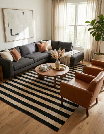 5' 6 x 8' Hand Woven Kilim Modern Wool Rug
