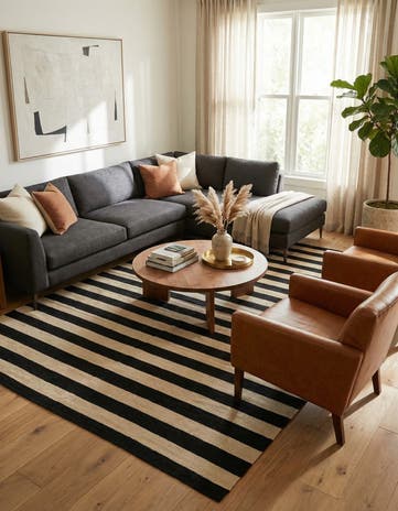 5' 6 x 8' Hand Woven Kilim Modern Wool Rug