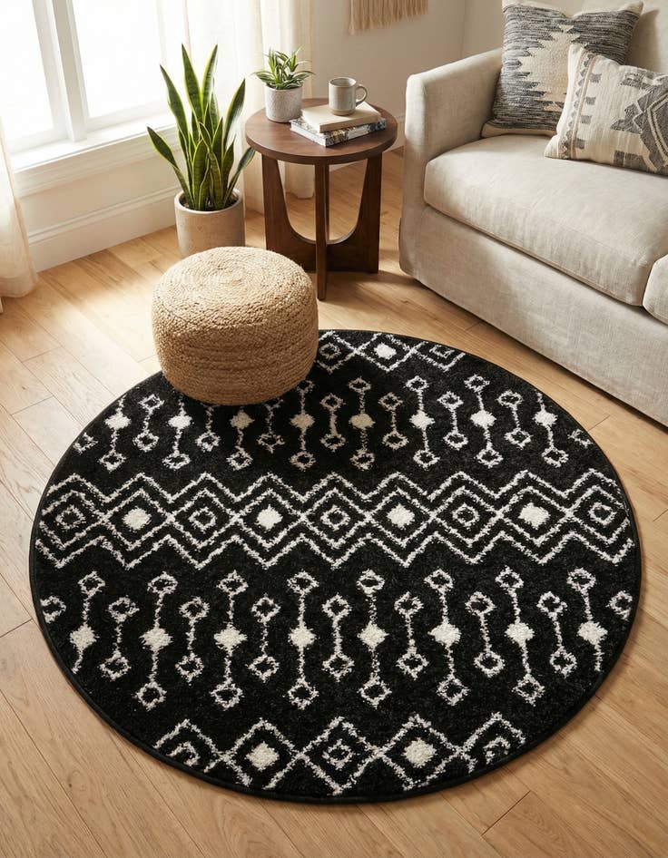 Detail image of 3' x 3' Moroccan Trellis Round Rug