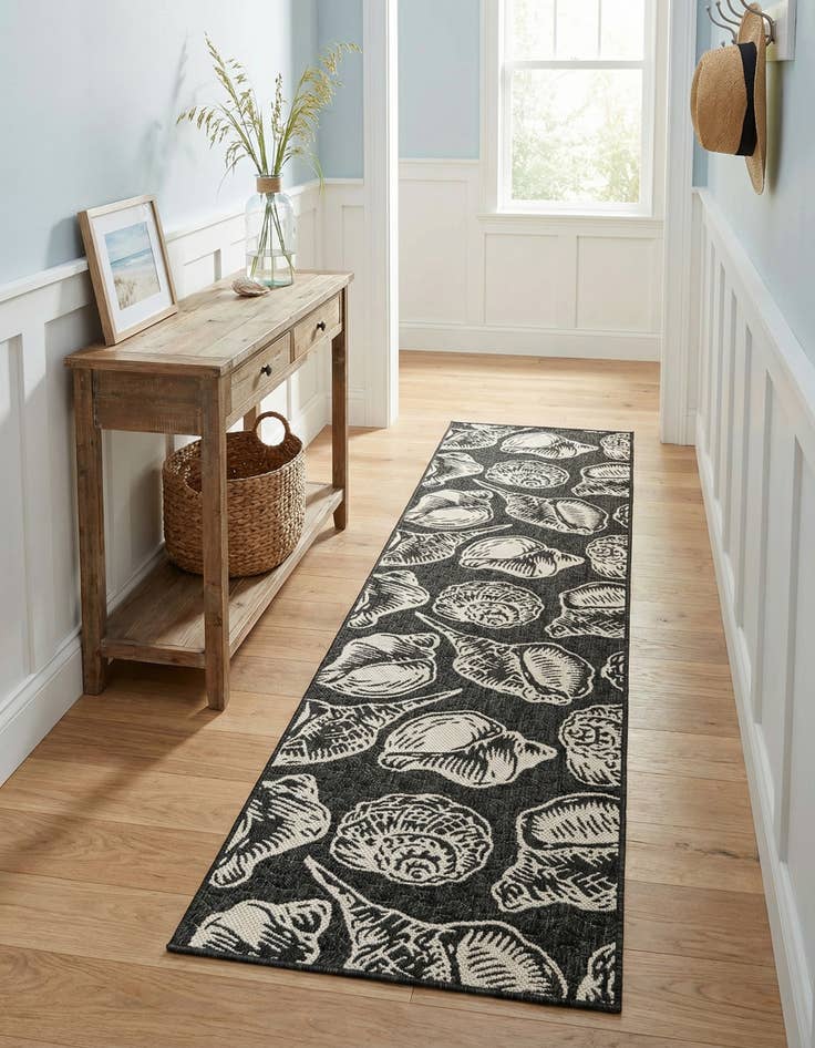 Detail image of 2' 7 x 12'  Washable Coastal Indoor / Outdoor Runner Rug