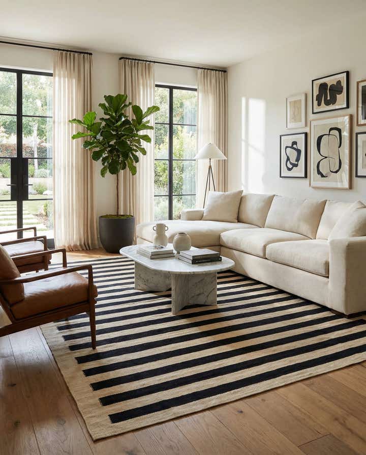 6' 8 x 9' 10 Hand Woven Kilim Modern Wool Rug