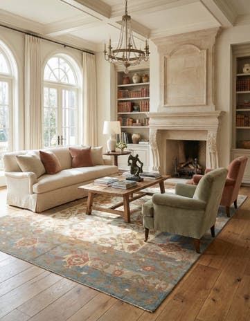 11' 8 x 16' 2 Hand Knotted Oushak Wool Rug