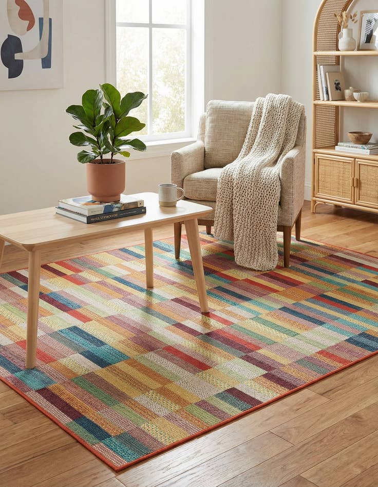 Detail image of 5' 3 x 8'  Washable Baja Indoor / Outdoor Rug