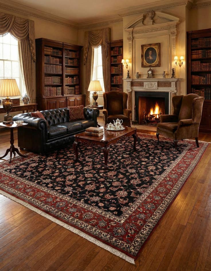 Detail image of  8' 6 x 9' 9 Bidjar With Silk Rug