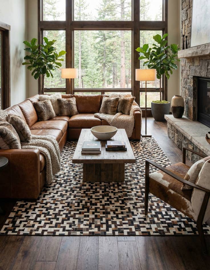 Detail image of  8' x 10' Cowhide - Patchwork Rug