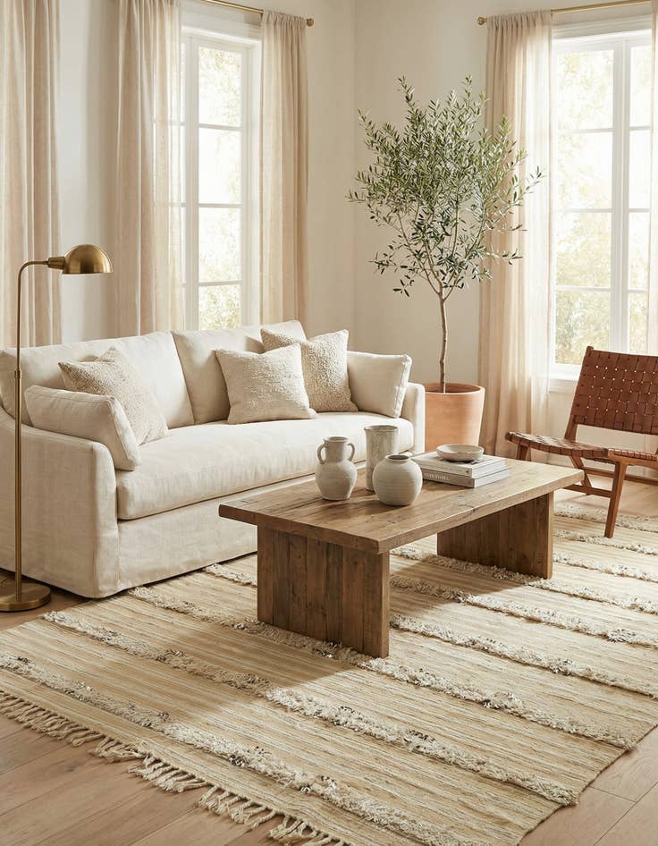 Detail image of 4' 6 x 8'  Hand Knotted Moroccan Wool Runner Rug