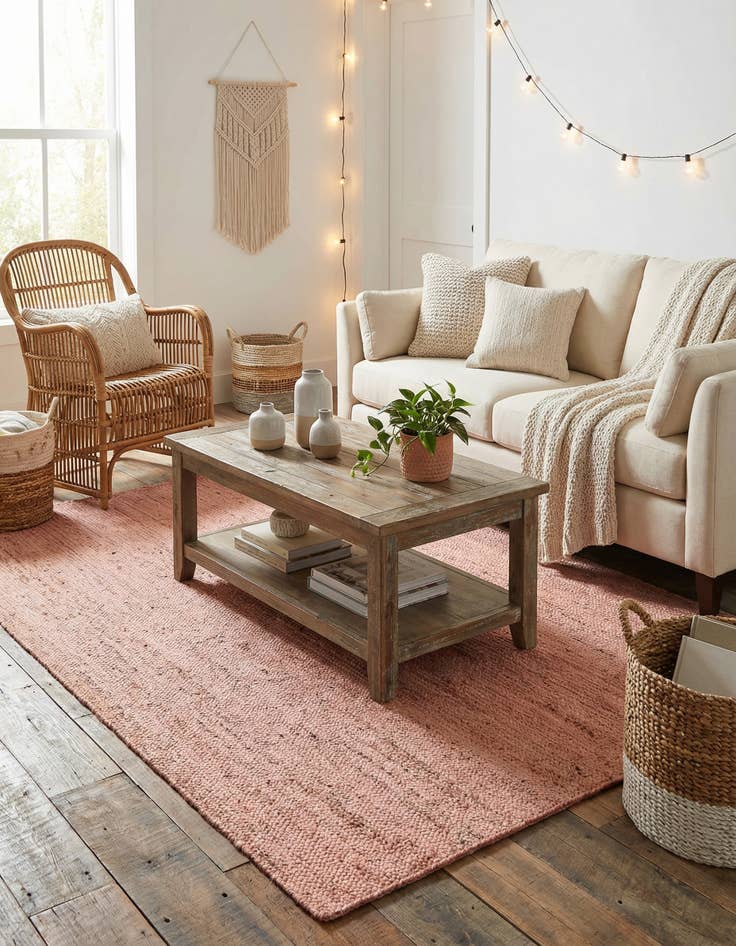 Detail image of  6' 1 x 9'  Hand Braided Jute Rug