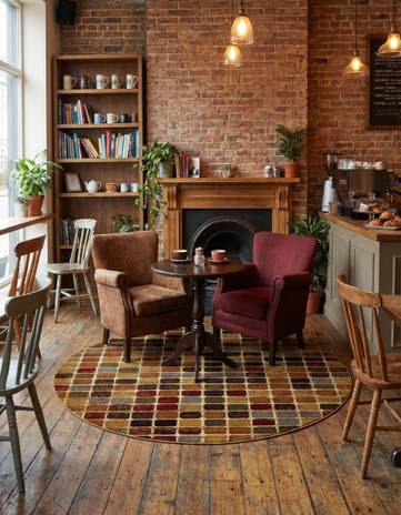 7' x 7' Cafe Round Rug