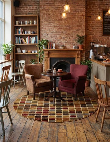 7' x 7' Cafe Round Rug