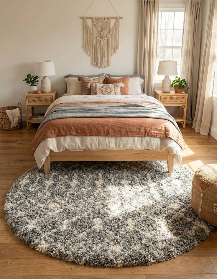 Detail image of 7' 10 x 10' Moroccan Trellis Shag Oval Rug