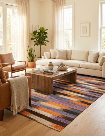 6' 10 x 9' Hand Woven Kilim Modern Wool Rug