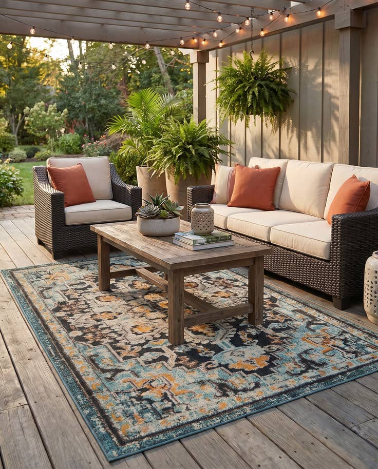 Detail image of 4' x 6' Easy-Clean Casablanca Indoor / Outdoor Rug