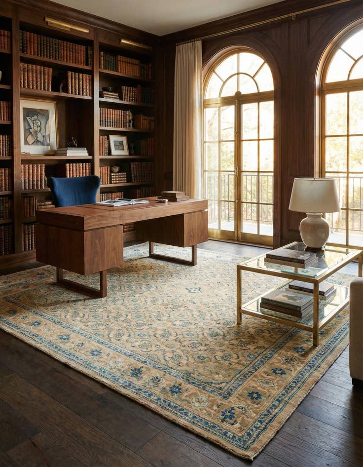 Detail image of 9' 10 x 12' 9  Hand Knotted Farahan Persian Wool Rug