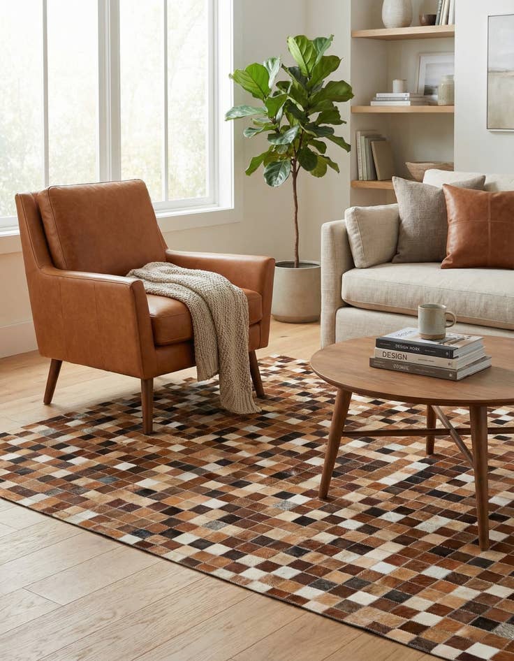 Detail image of  4' x 5' 11 Cowhide Stocks Rug