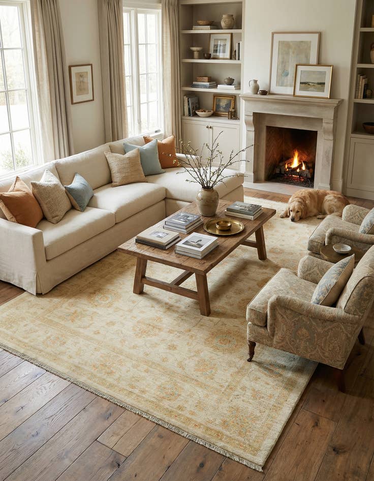 Detail image of 6' 7 x 9' 6 Ziegler Wool Rug