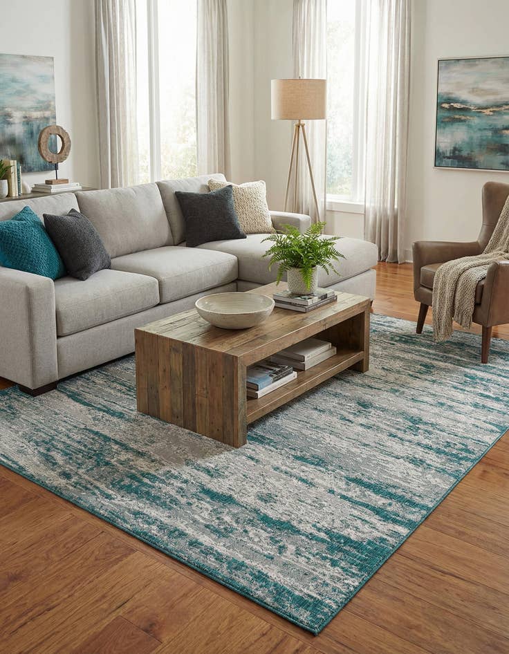 Detail image of  9' x 12'  Washable Modern Indoor / Outdoor Rug