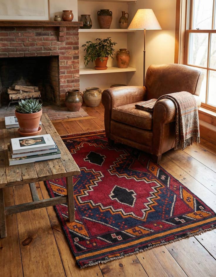 Detail image of  2' 10 x 4' 8  Hand Knotted Balouch Persian Wool Rug