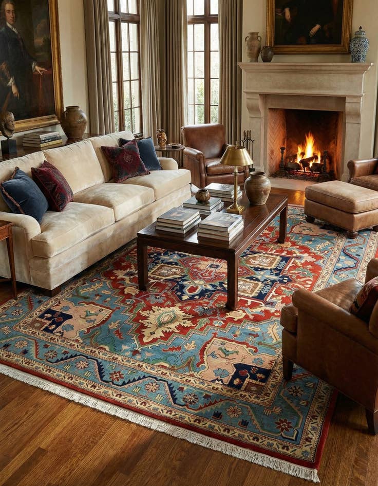 Detail image of 8' 4 x 11' 7  Hand Knotted Indo Tabriz Wool Rug