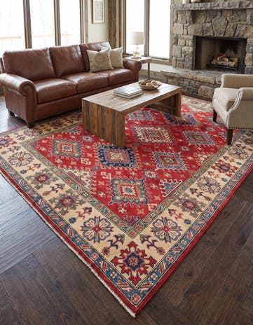 6' 8 x 9' 9 Hand Knotted Kazak Rug