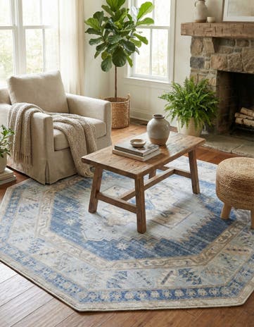 Sky blue Whitney Octagon Rug
