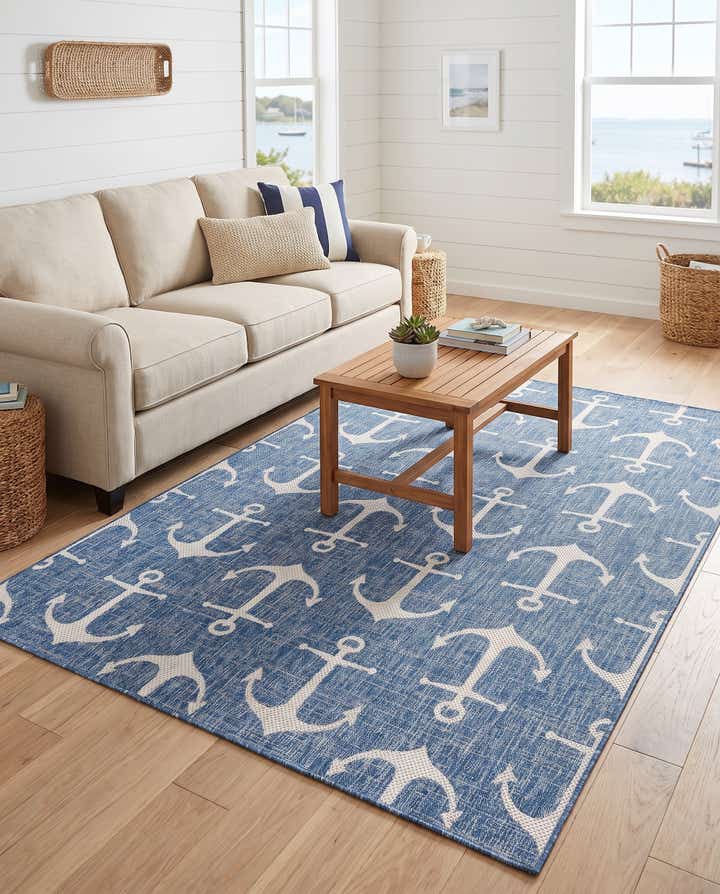 6' x 9' Easy-Clean Coastal Indoor / Outdoor Rug