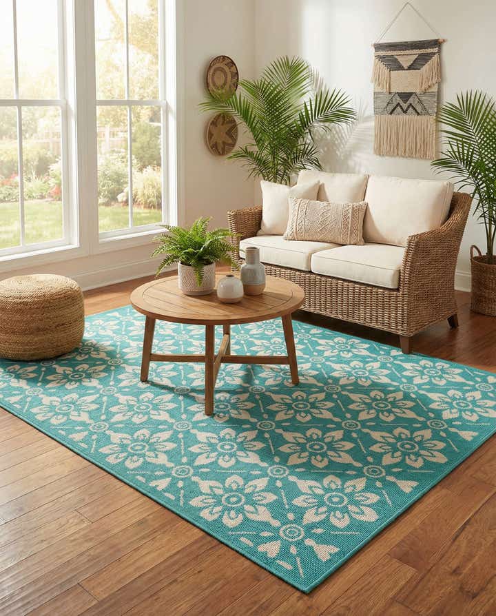 4' x 6' Easy-Clean Lattice Indoor / Outdoor Rug