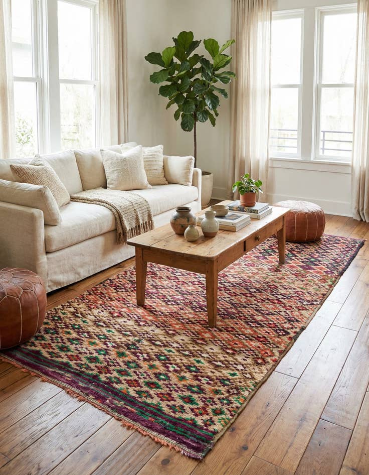 Detail image of 5' x 11' Hand Knotted Moroccan Wool Runner Rug
