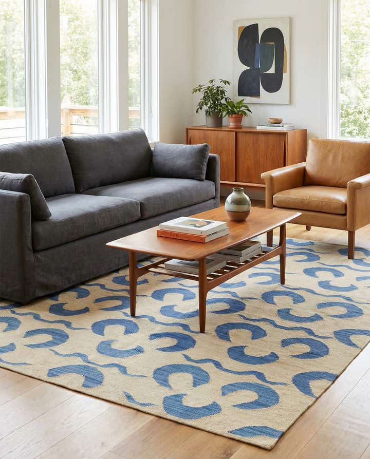 5' x 6' 5 Hand Woven Kilim Modern Wool Rug