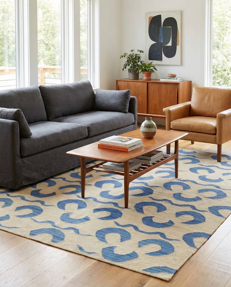 Detail image of 5' x 6' 5 Hand Woven Kilim Modern Wool Rug