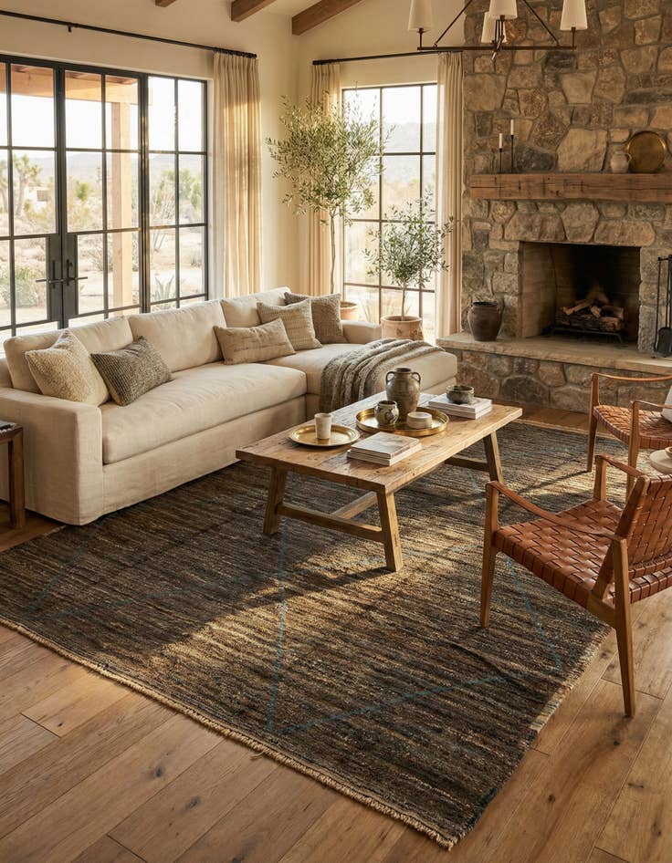 Detail image of 9' 1 x 12' 10  Hand Knotted Moroccan Wool Rug