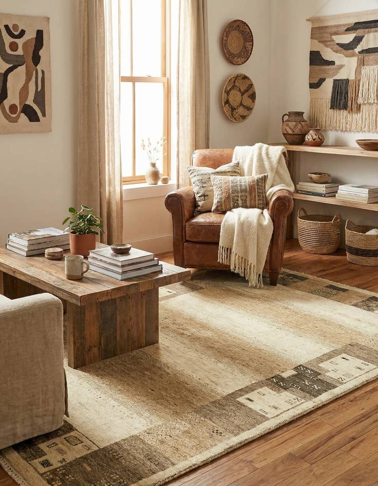 Detail image of  3' 10 x 6'  Hand Knotted Kashkuli Gabbeh Wool Rug