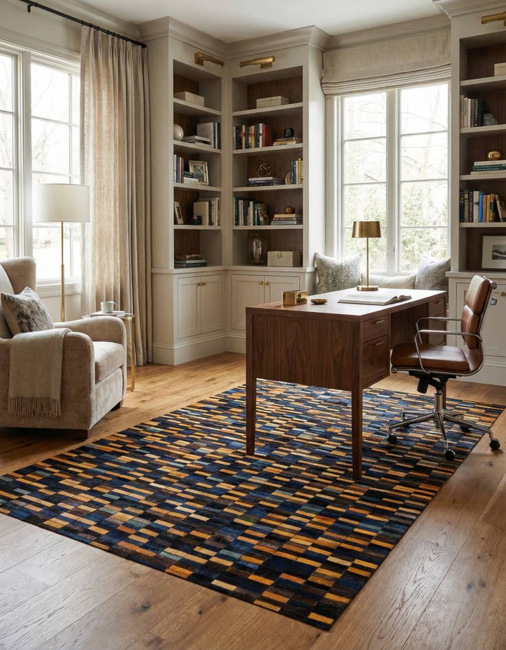 Detail image of  5' x 7' 11 Cowhide - Patchwork Rug