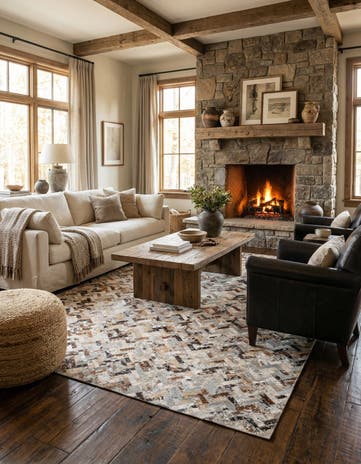 5' 2 x 7' 7 Cowhide Stocks Rug