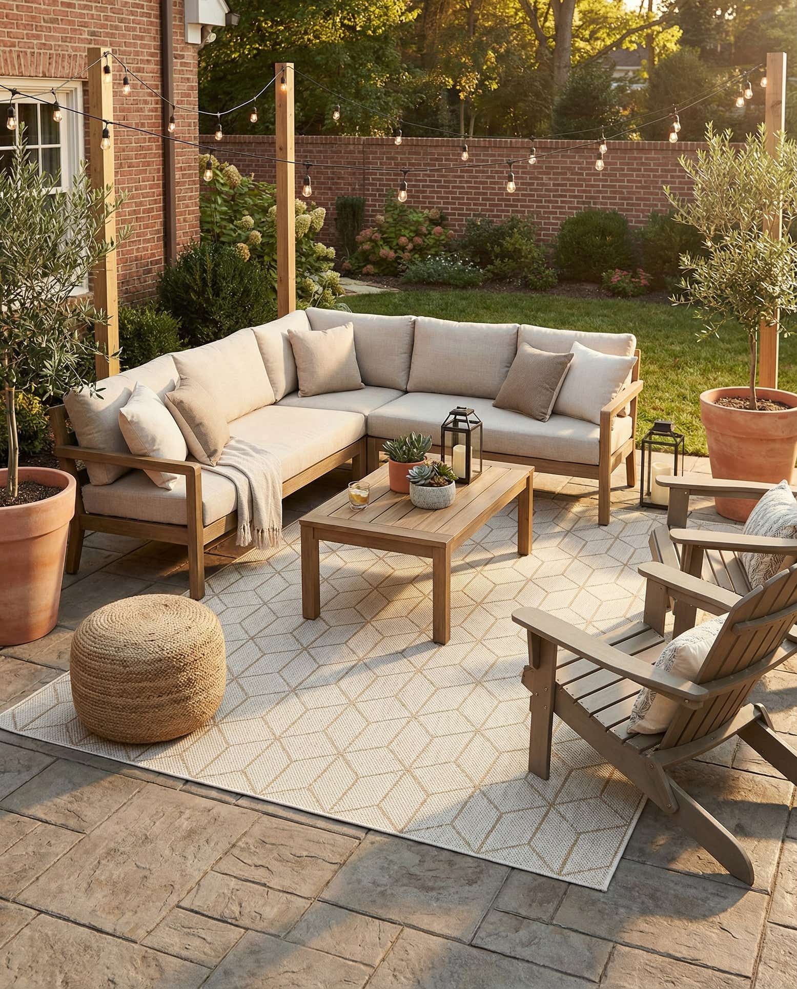 7' 10 x 10' Easy-Clean Trellis Indoor / Outdoor Rug