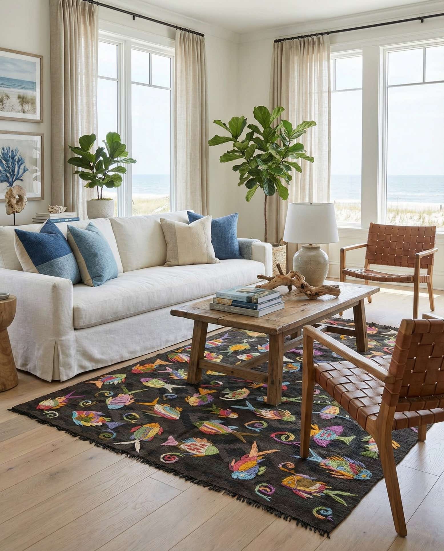 4' 10 x 6' 2 Hand Woven Kilim Suzani Wool Rug