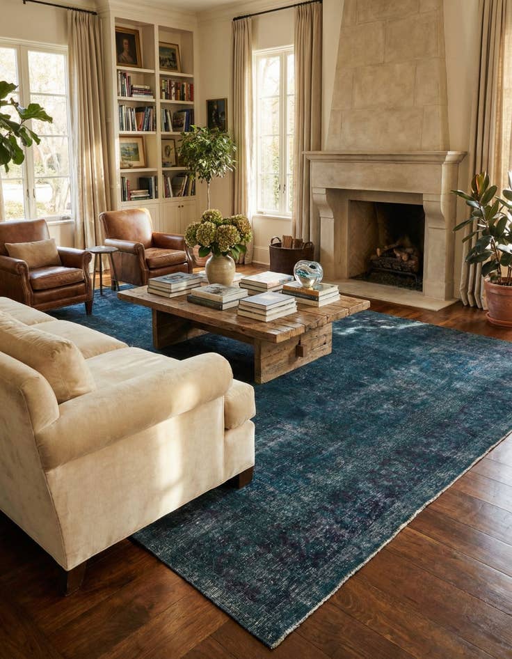 Detail image of 9' 7 x 12' 6  Hand Knotted Ultra Vintage Persian Wool Rug