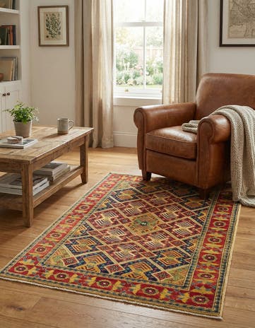 3' 4 x 5' 5 Hand Knotted Kazak Rug