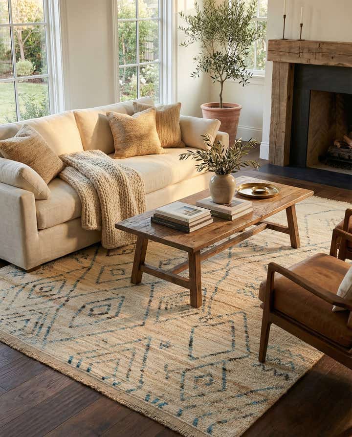 5' 10 x 8' 2 Hand Knotted Moroccan Wool Rug