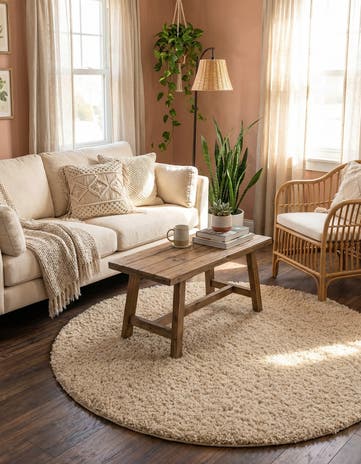5' 3 x 5' 3 Zermatt Shag Round Rug