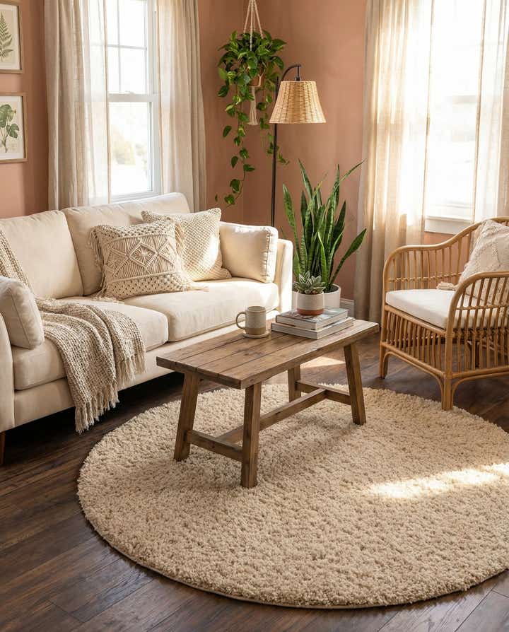5' 3 x 5' 3 Zermatt Shag Round Rug