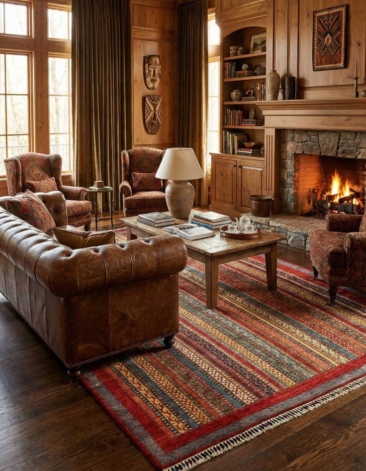 Detail image of 6' 8 x 9' 6 Torkman Wool Rug