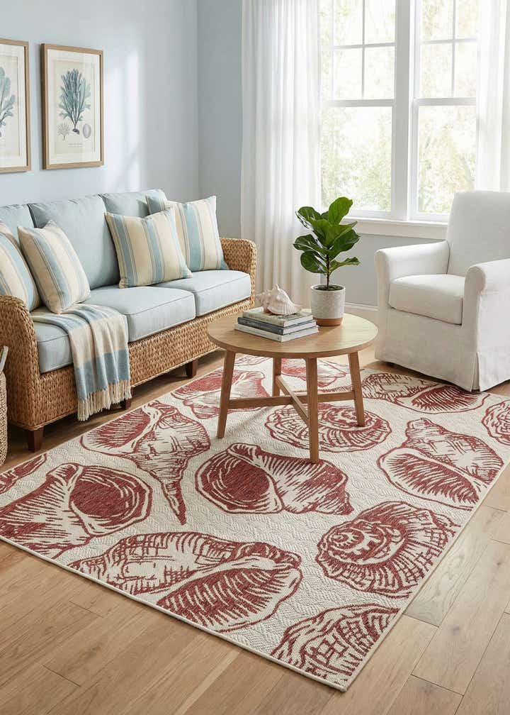 5' 3 x 7' Easy-Clean Coastal Indoor / Outdoor Rug