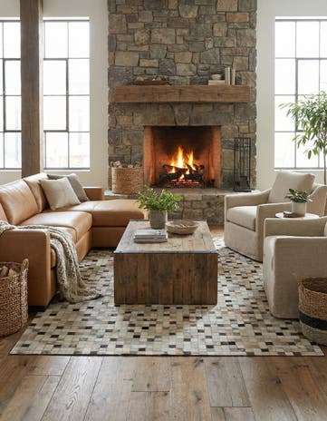 5' x 8' Cowhide Leather Rug
