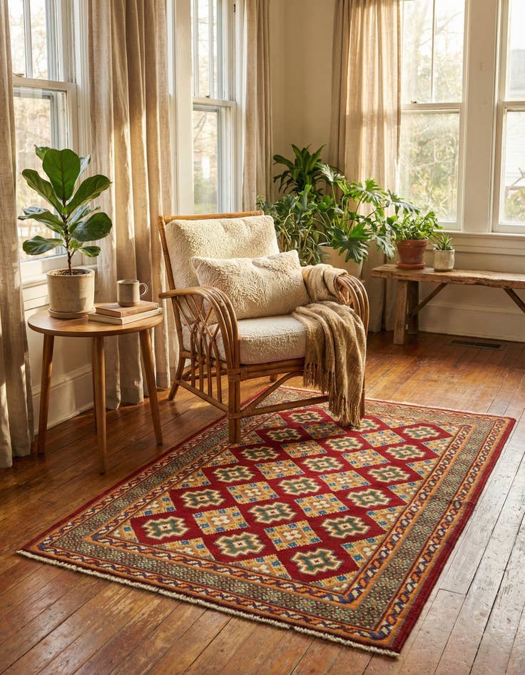 Detail image of 3' 4 x 5' 2  Hand Knotted Balouch Rug