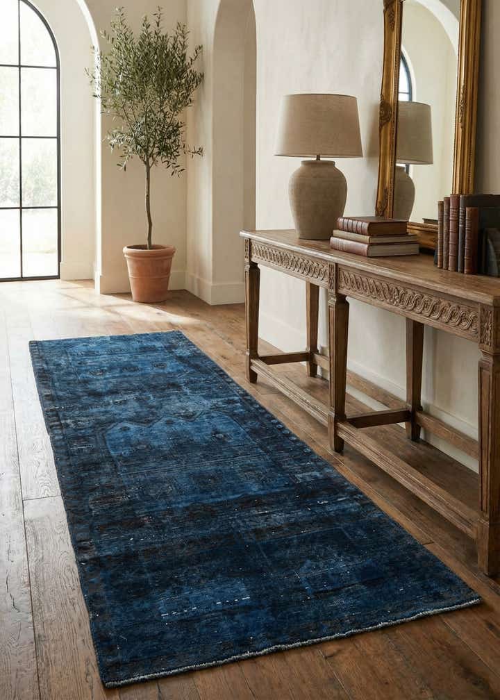 3' 10 x 9' 1 Hand Knotted Ultra Vintage Persian Wool Runner Rug